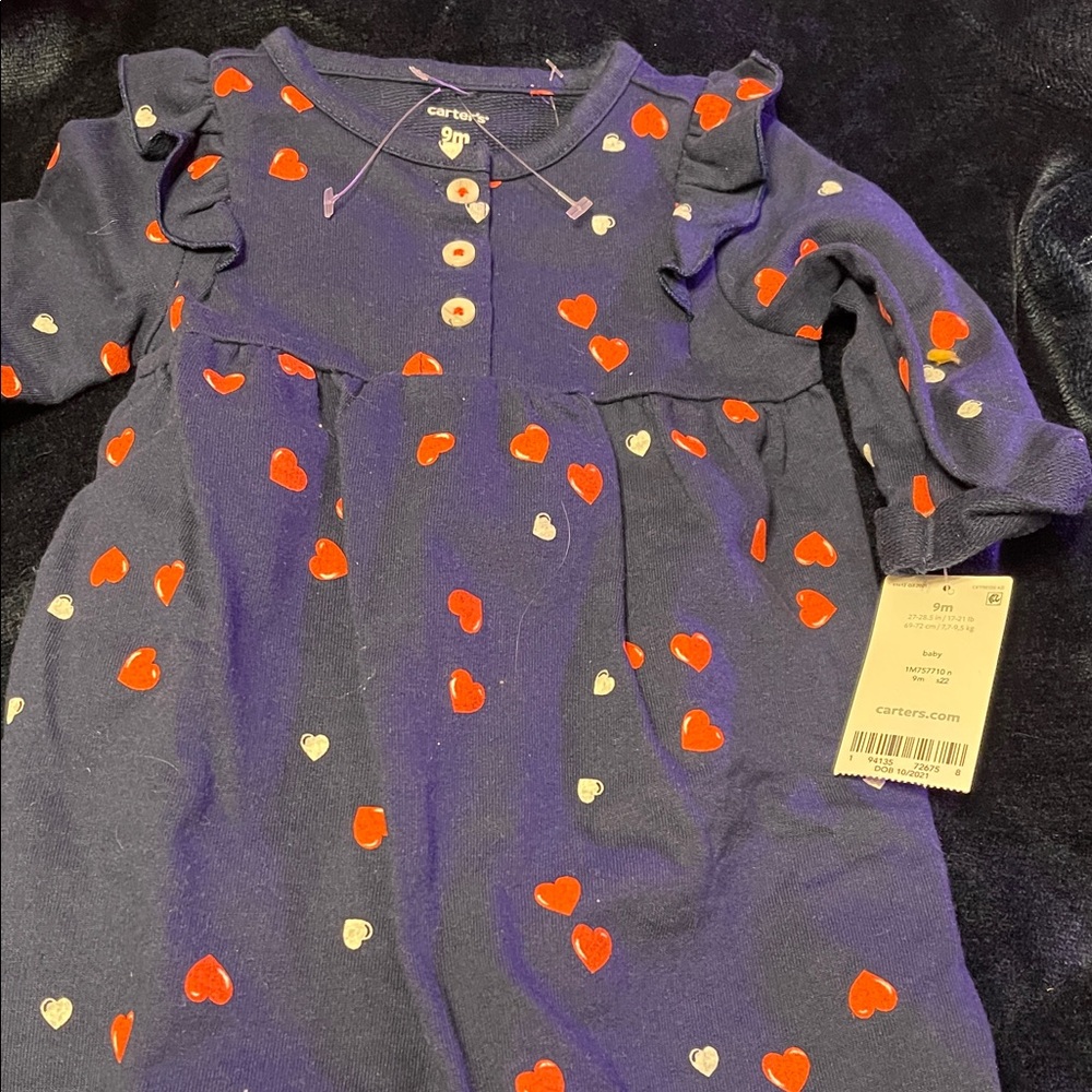Carter's Blue Dress with Heart Accents